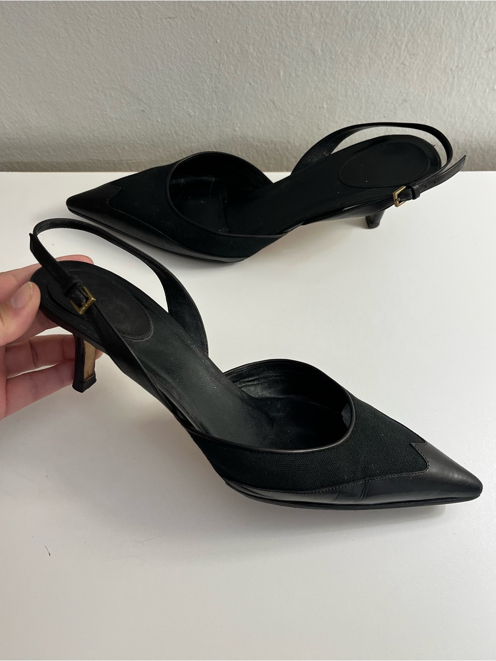 Gucci Vintage Tom Ford Era Pointed Toe Slingback Heels Size 7